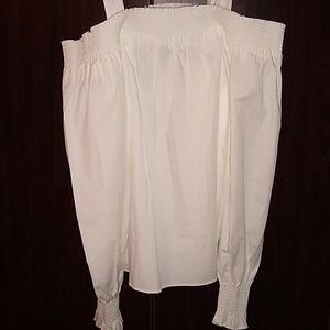White off-the-shoulder blouse